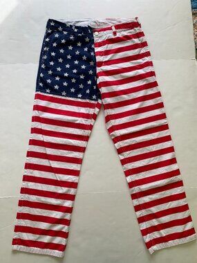 Bonobos American Flag Pants Mens Size 32x30 Denim Stars Stripes Cotton July 4th